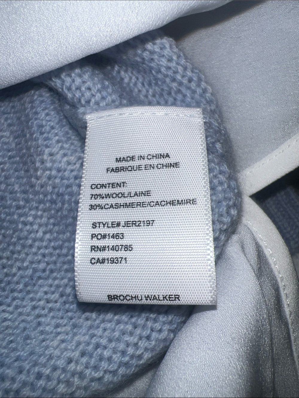 NEW Brochu Walker The Looker Layered V-Neck Wool Cashmere Sweater Skye Blue - Picture 16 of 16